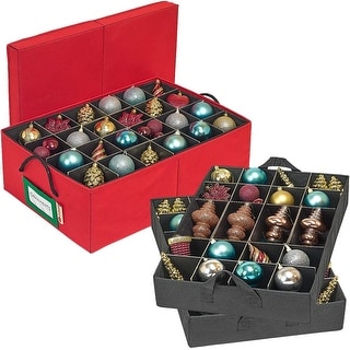 HOLDN’ STORAGE Underbed Christmas Ornament Storage Container Box with Dividers