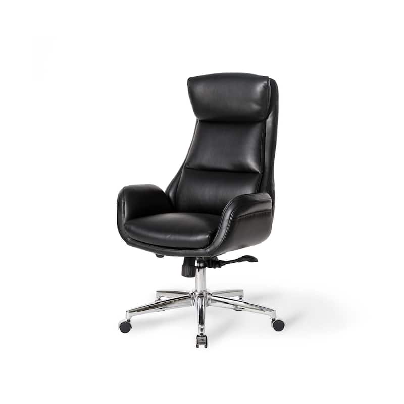 Modern High-Back Leatherette Adjustable 360-degree Swivel Executive Office Chair by Glitzhome
