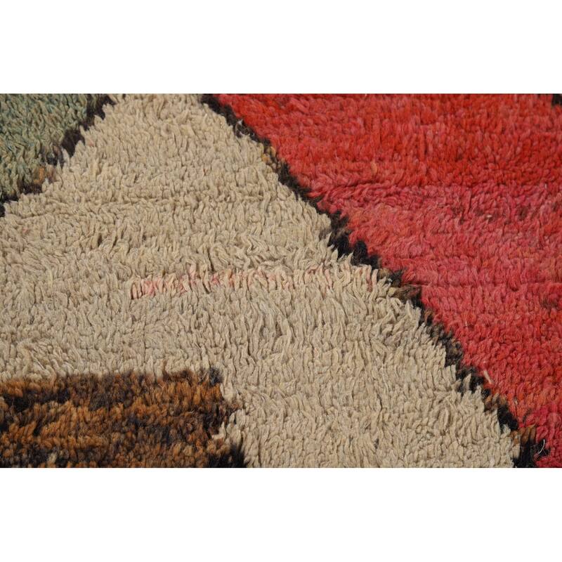 Plush Moroccan Abstract Area Rug Handmade Wool Carpet - 4'8" x 8'6"