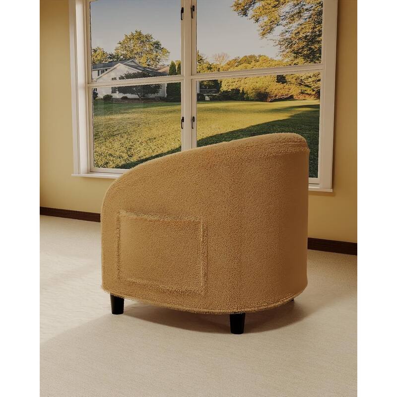 Furry Sherpa Accent Cozy Armrest Sofa Chair for Living Room Bedroom