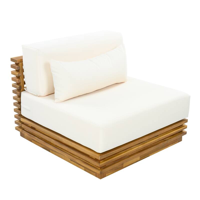 Christopher Knight Home - Solvane Outdoor Solid Wood Conversation Set with Cushions and Side Table