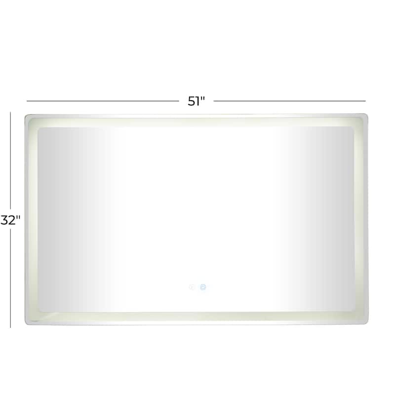 Glass Anti Fog Mirror with LED Light - Silver - Roche River Decor
