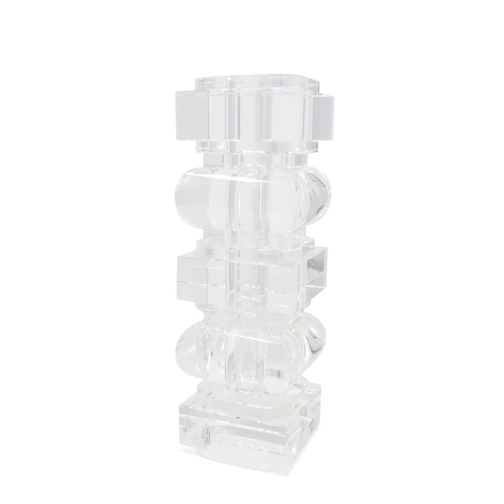 Block Design Crystal Vase, 10.25"H