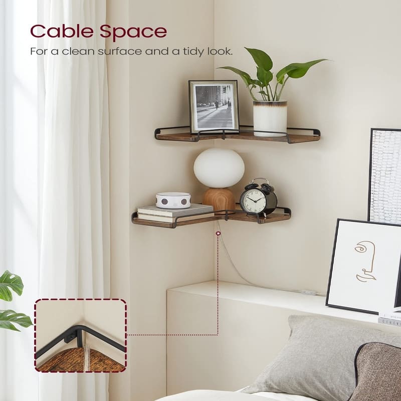 Corner Shelf Wall Mount Set of 2 - 15.7"D x 5.5"W x 1.6"H