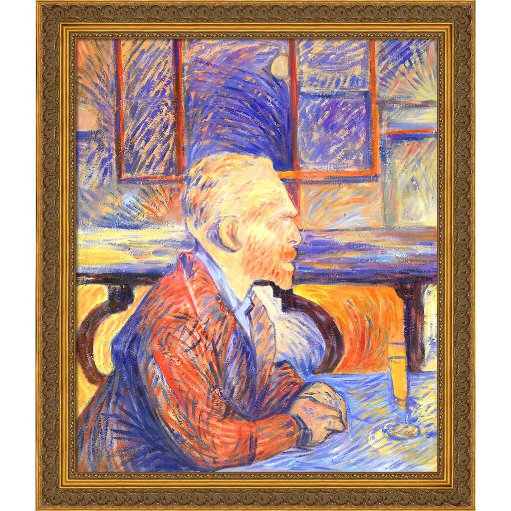 Portrait de Vincent van Gogh, 1887 with Baroque Antique Gold Frame