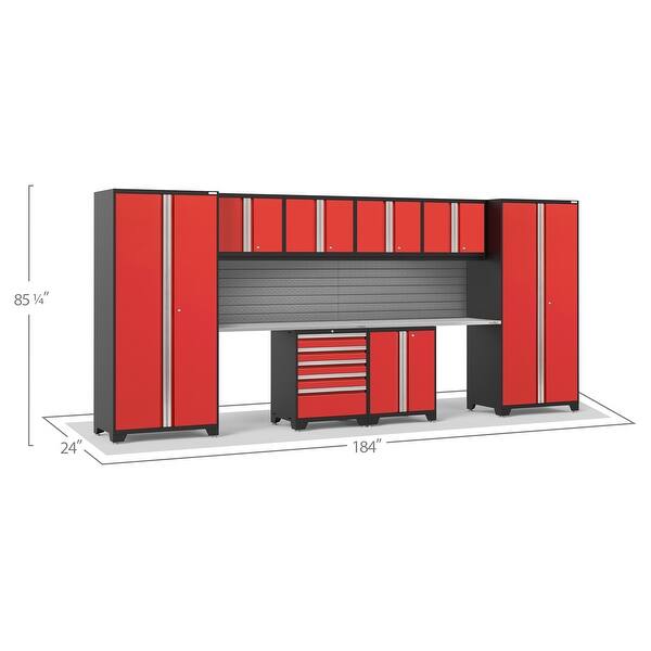 dimension image slide 10 of 13, NewAge Products Pro Series 10-pc. Steel Garage Cabinet Set