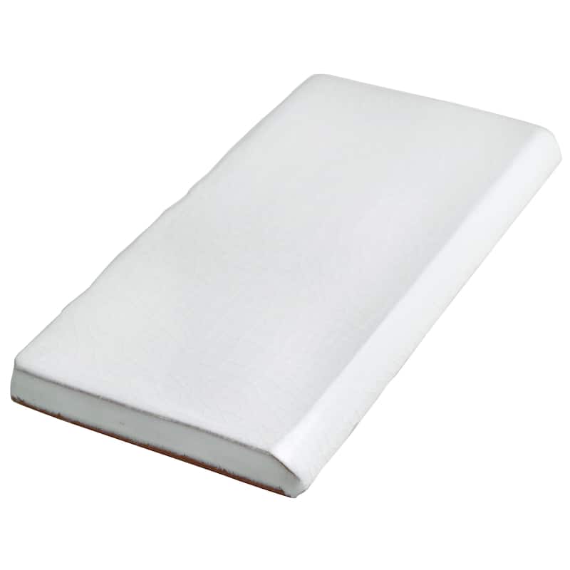 Merola Tile Antic Craquelle Bullnose Gris Claro 3" x 6" Ceramic Wall Trim - (1 Tile)