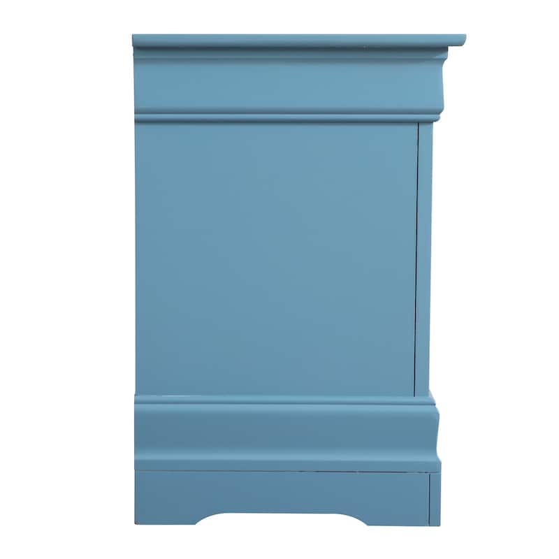 Teal Nightstand 24x22x16 with One Spacious Drawer, Compact Bedside Table for Storage and Bright Contemporary Bedroom Decor