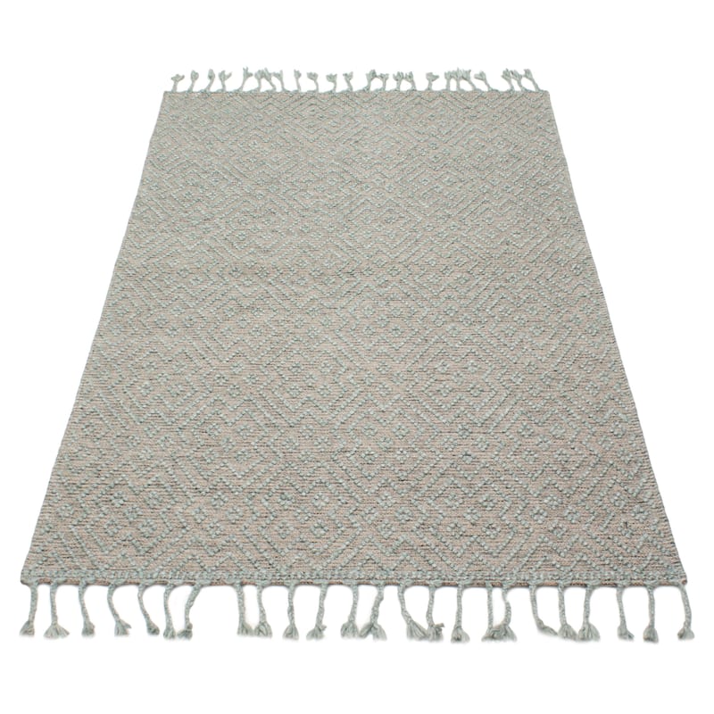 ECARPETGALLERY Braid weave Sienna Grey Wool Rug - 4'11 x 8'0
