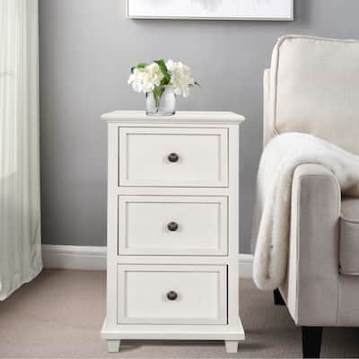 Egg Shell Three Drawer Side Table