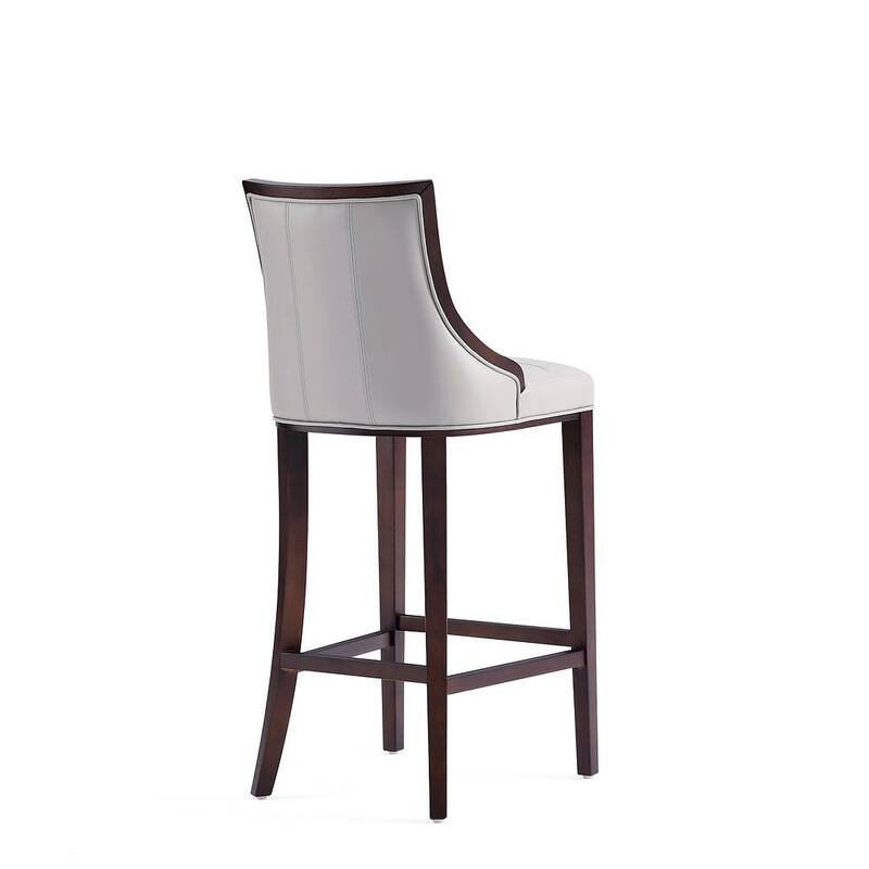 Manhattan Comfort Fifth Avenue 45 in. Walnut Beech Wood Bar Stool (Set of 3)
