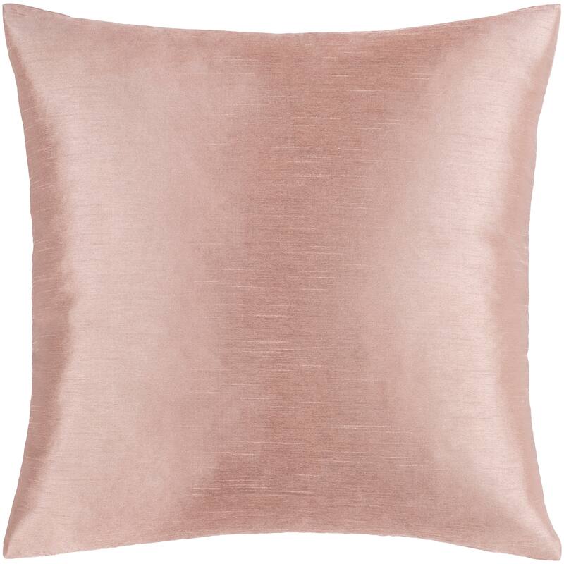 Artistic Weavers Decorative Chic 18-inch Square Solid Throw Pillow Cover with Poly Insert - Blush