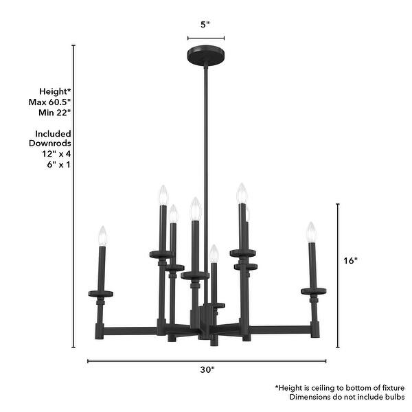 dimension image slide 0 of 5, Hunter Briargrove Candle Chandelier - Entry, Dining Room - Glam, Transitional, Modern