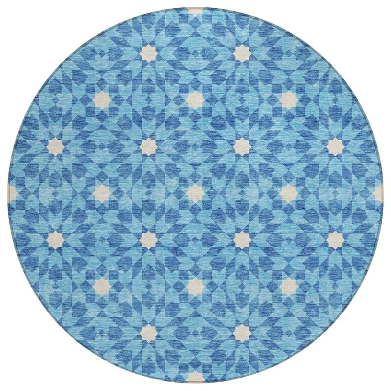 HomeRoots Floral Medallion Transitional Rectangle Outdoor Rug