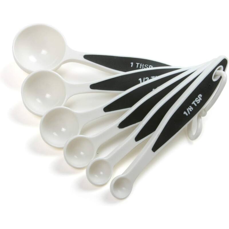 Norpro 3042 Grip-EZ Measuring Cups & Spoons, Set of 12, White/Black