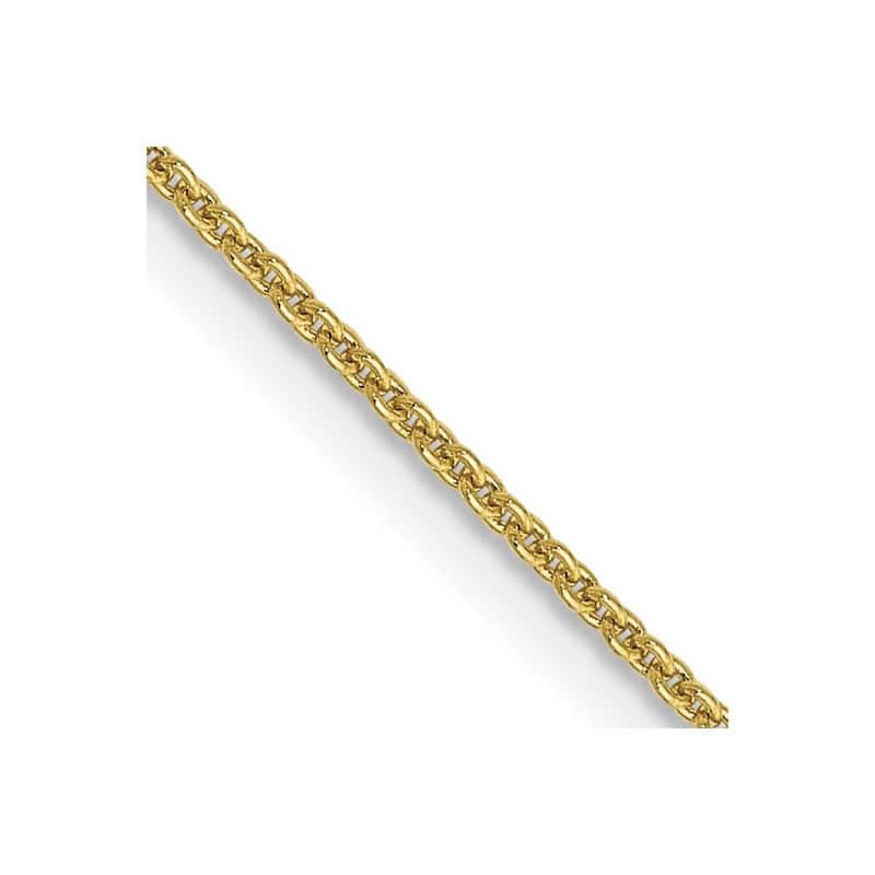 Curata 10k Yellow Gold 0.9mm Cable Chain Necklace (Lobster)