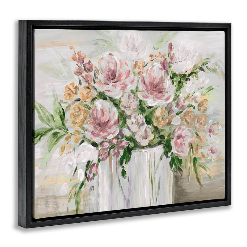 Stupell Country Style Floral Assortment Framed Floater Canvas Wall Art Design By Kristen Brockmon