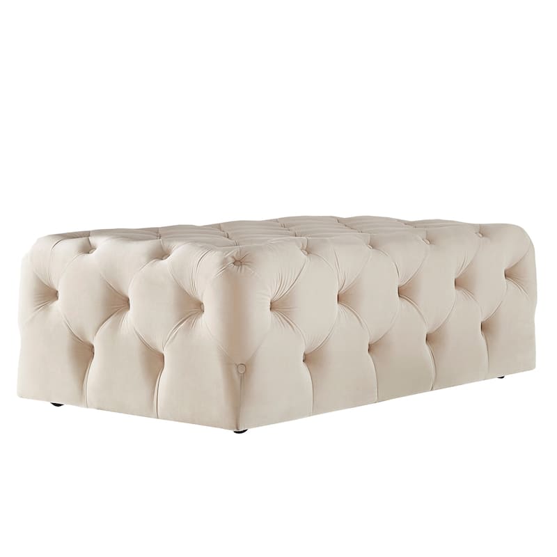 Knightsbridge Rectangular Tufted Ottoman with Casters by iNSPIRE Q Artisan