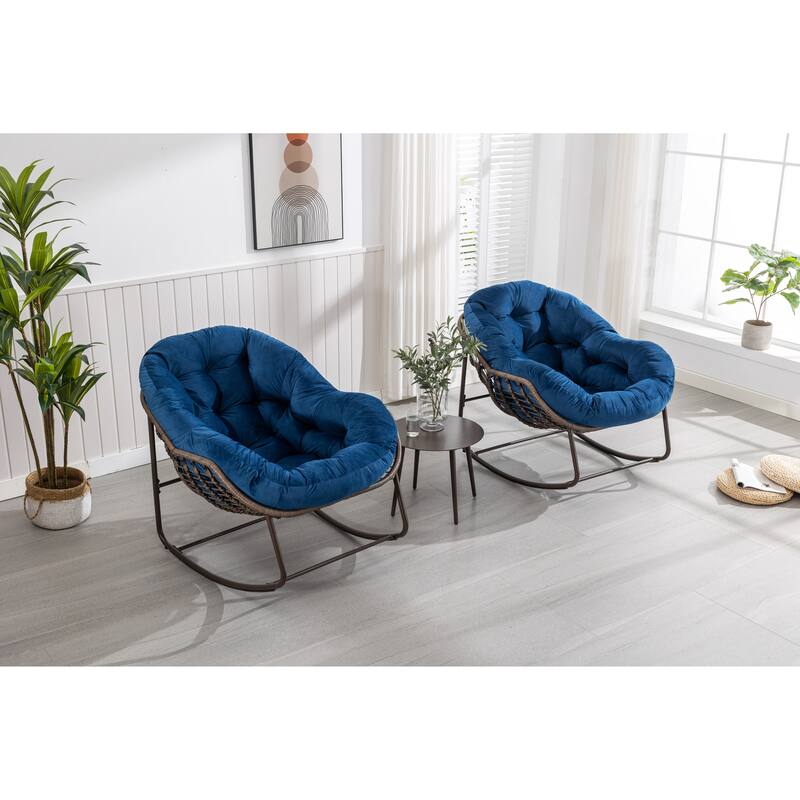 37.2" Rocking Chair with Steel Frame