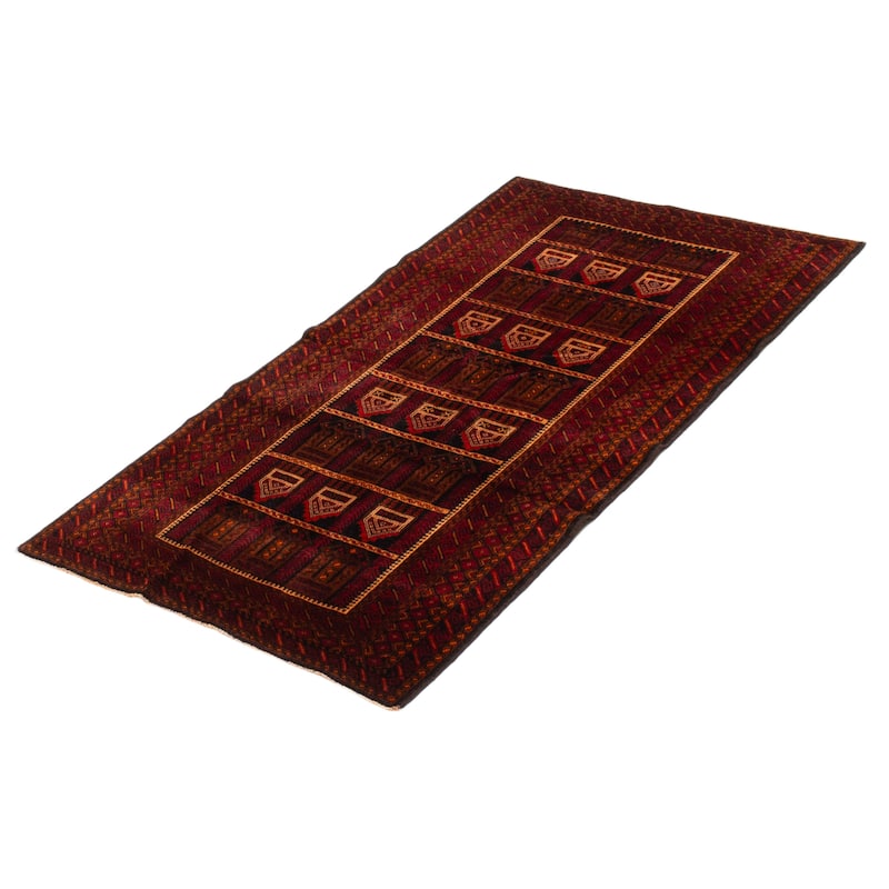 Teimani Red Rug 3'5" x 6'2" - 3'5 x 6'2