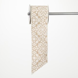 15'L Sullivans Embroidered Snowflake Ribbon, White - 15'L x 4
