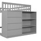 preview thumbnail 23 of 48, Floor Bunk Bed with Movable Storage Cabinet, Include 4 Storage Drawers and 3 Shelves, Solid Wood Bunkbeds Frame for Kids Teens