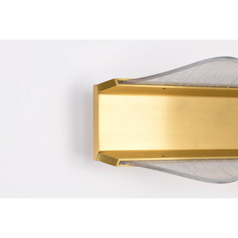 Idris LED 3 Light Wall Sconce Vintage Brass Finish Light Guide Panels - Vintage Brass
