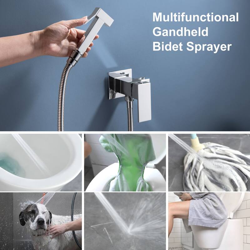 Handheld Bidet Sprayer Stainless Steel Bidet Hand Held Sprayer for Toilet Shattaf Toilet Attachment With Mixer Valve
