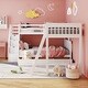 preview thumbnail 2 of 14, White Twin over Full Size Solid Wood L-Shaped Bunk Bed With 3 Drawers, Ladder and Staircase