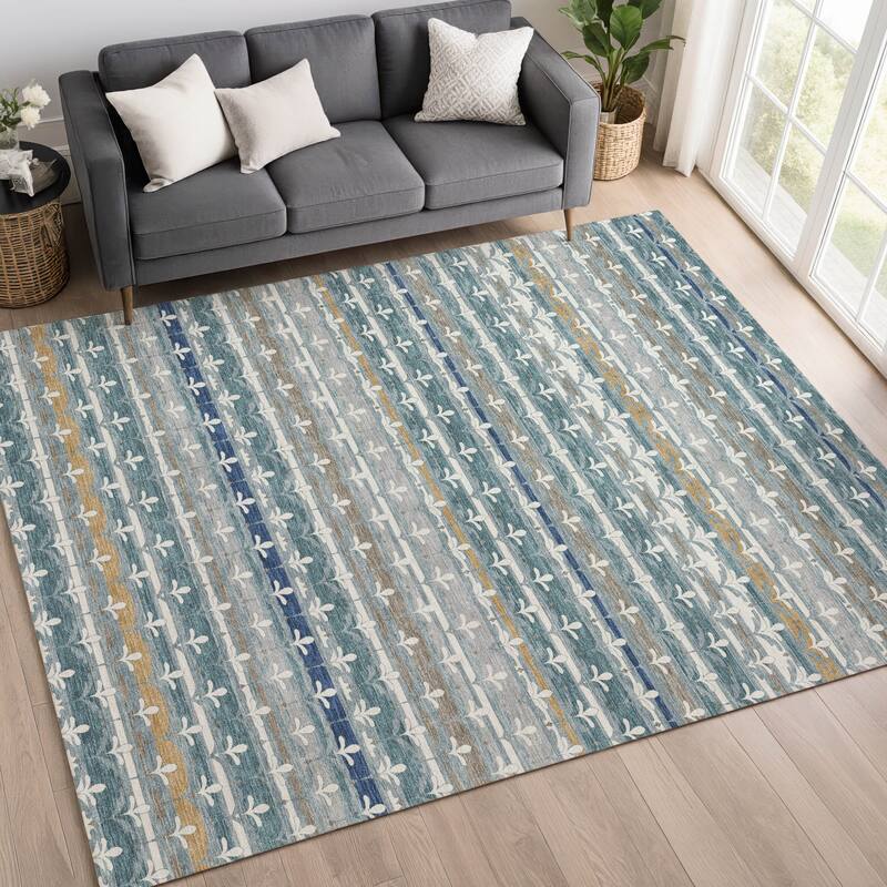 Machine Washable Indoor/ Outdoor Stripe Bramlage Chantille Rug