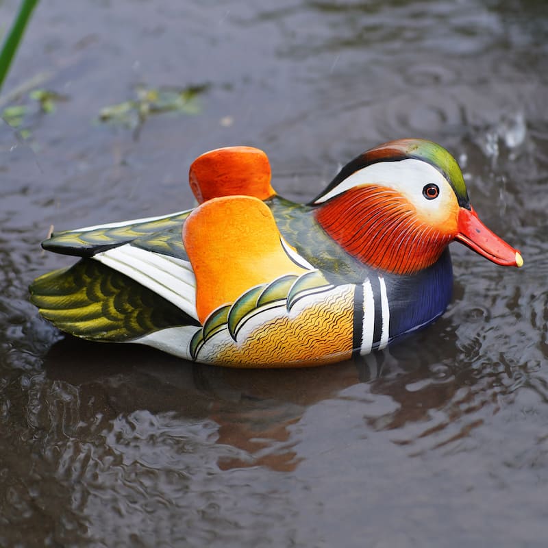 Novica Handmade Colorful Mandarin Wood Sculpture
