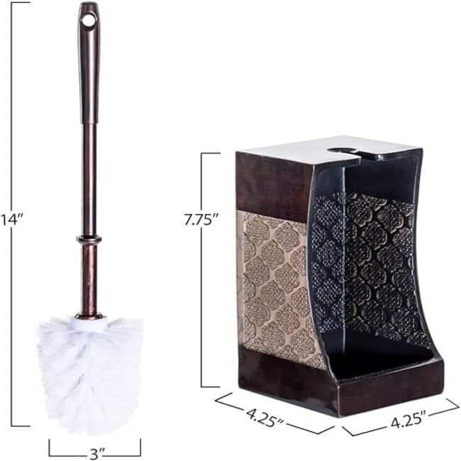 Creative Scents Dahlia Brown Toilet Brush with Holder Set
