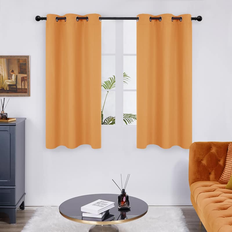 Deconovo Grommet 38 Width Curtain (2 Panel) - 38x63 - Orange