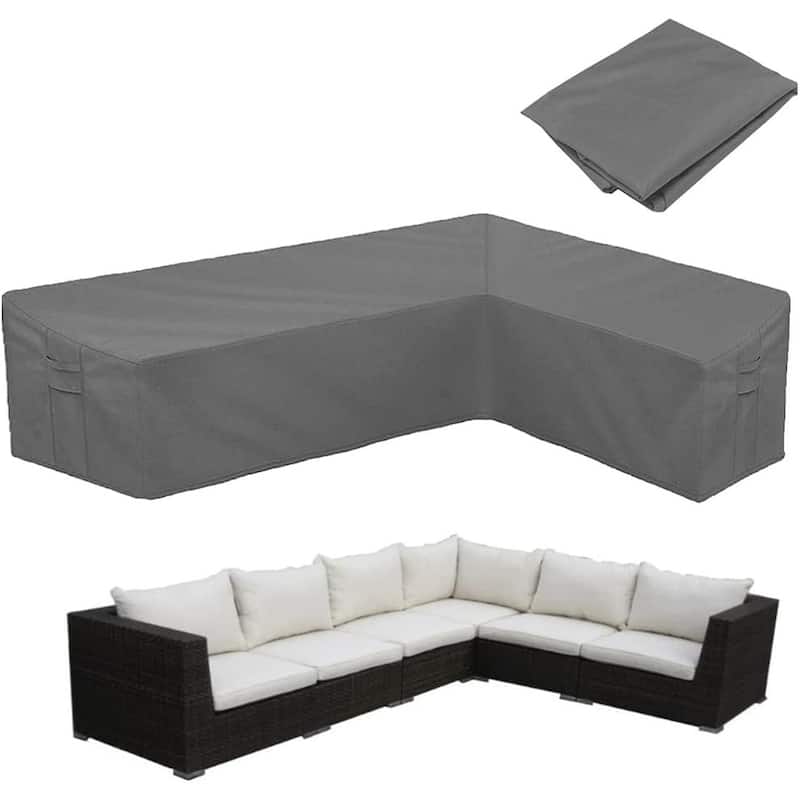 Patio Sectional Sofa Cover Heavy Duty Waterproof - 104x83(L-Shaped-Right Facing)