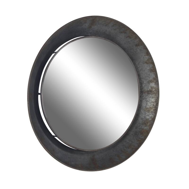 Metal Wall Mirror - Gray - Roche River Decor - 4"W x 35"L x 35"H