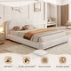 preview thumbnail 55 of 94, Upholstered Platform Bed with Curve-Shaped Design Headboard
