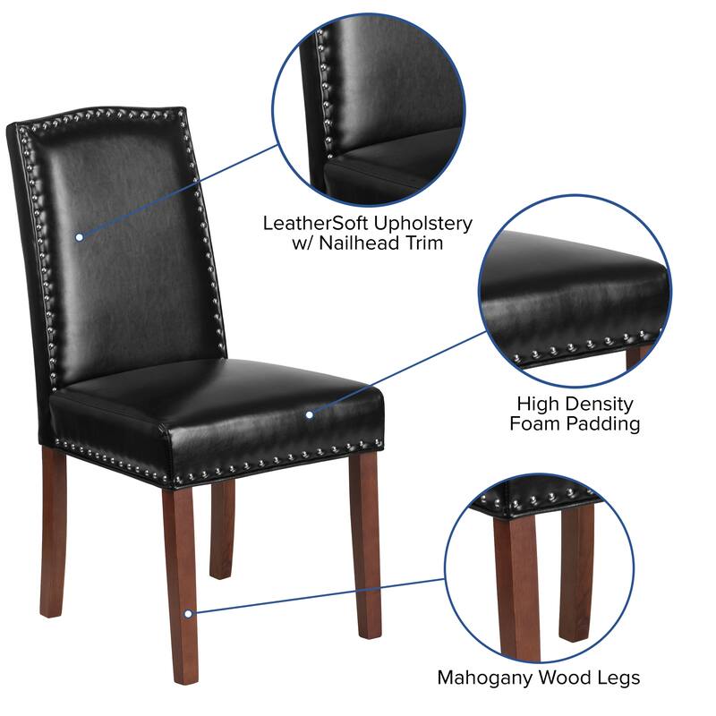 Parsons Chair with Silver Nailhead Trim (Set of 2)