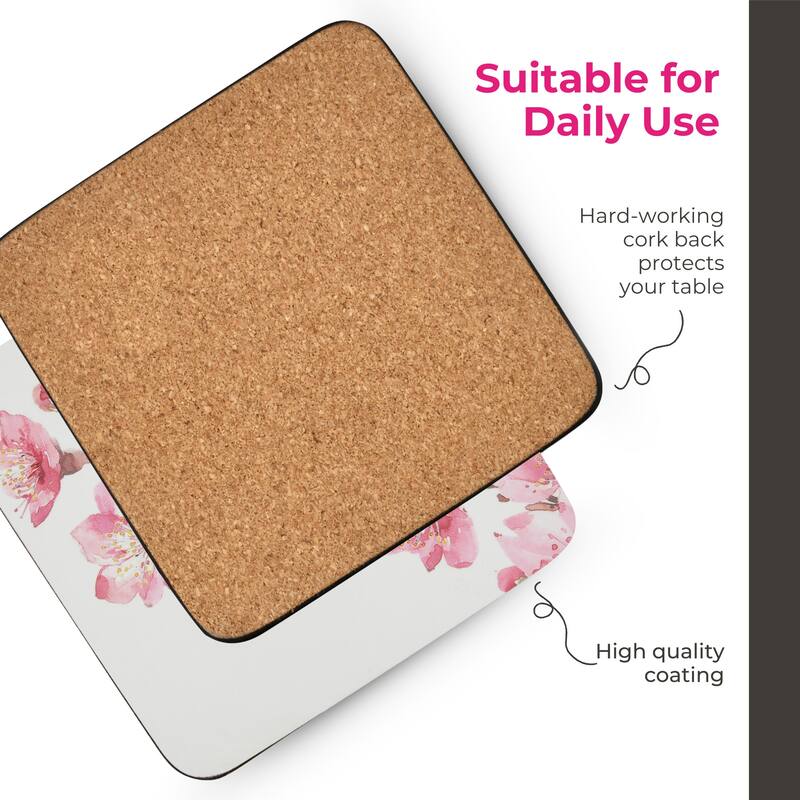 Portmeirion Pink Blossom Coasters, Set of 6