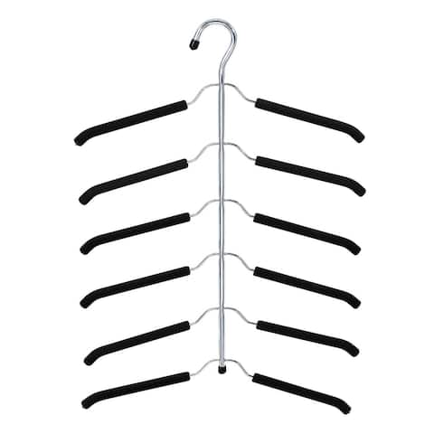 Closet Spice - 2 Pack - Strong Anti-Rust Chrome 6 Tier Blouse Tree, Non-Slip, Black Foam Padded, Space Saving, Clothes Hanger