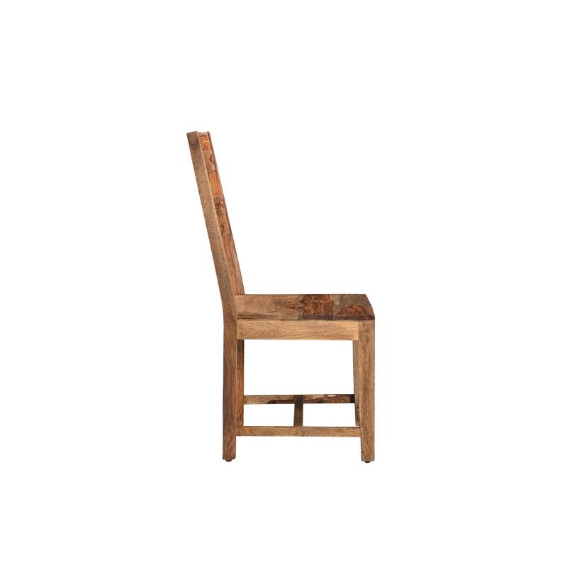 HomeRoots Set of Two Brown Solid Wood Ladder Back Dining Side Chairs - 18 in. x 39 in. x 18 in.