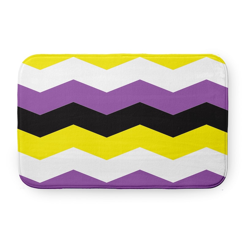 Pride Plush Microfiber Bathmat - Non-Binary Chevron - 24" x 17"
