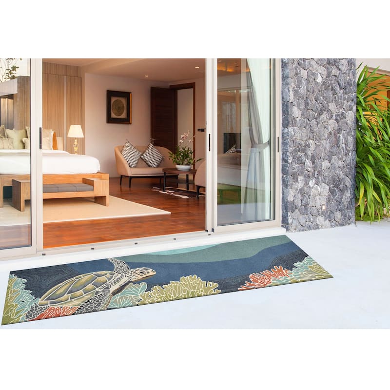 Liora Manne Ravella Akumal Indoor/Outdoor Rug Ocean