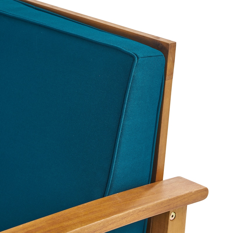 Exquisite Acacia Wood Club Chair with Water-Resistant Cushion