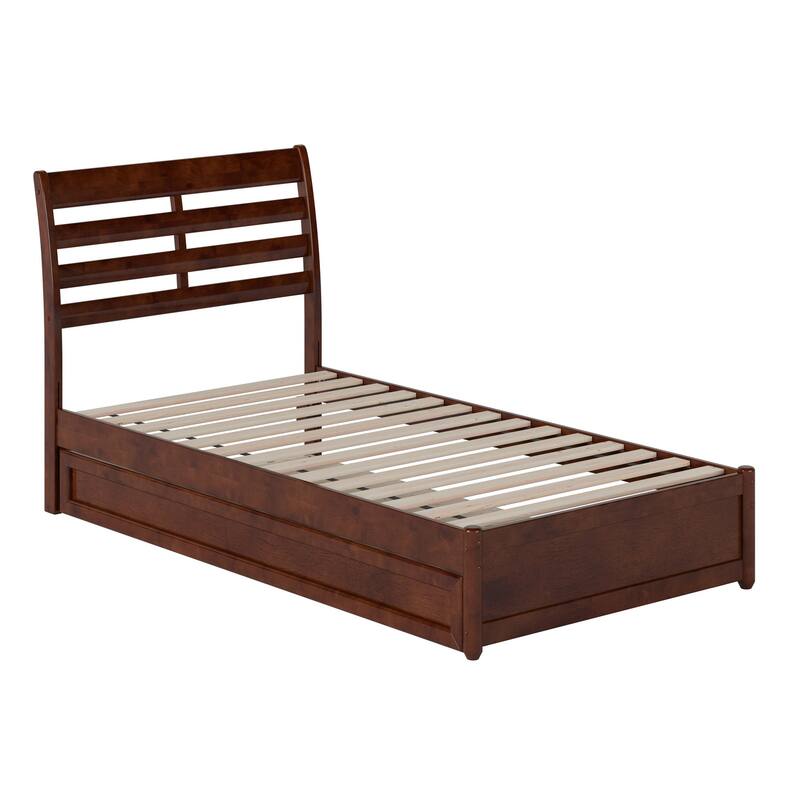 Emelie Platform Bed with Panel Footboard and Twin Trundle