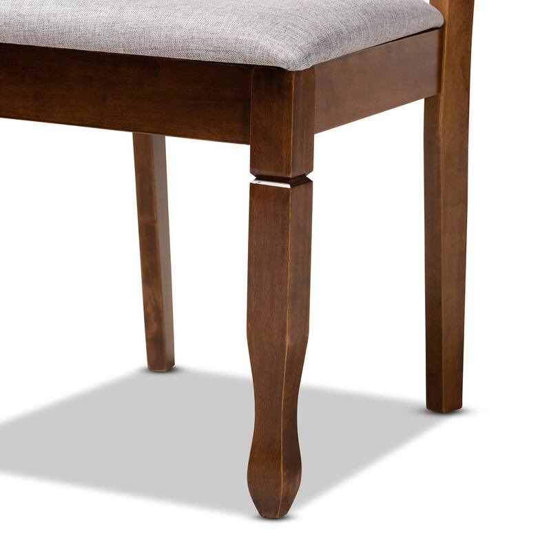 5 Piece Dining Set Fabric Upholstered Chairs Wood Table Modern Dining Room Set