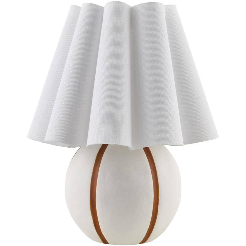 Livabliss Kinki Traditional Accent Table Lamp - 12"H x 10"W x 10"D - Orange/Cream