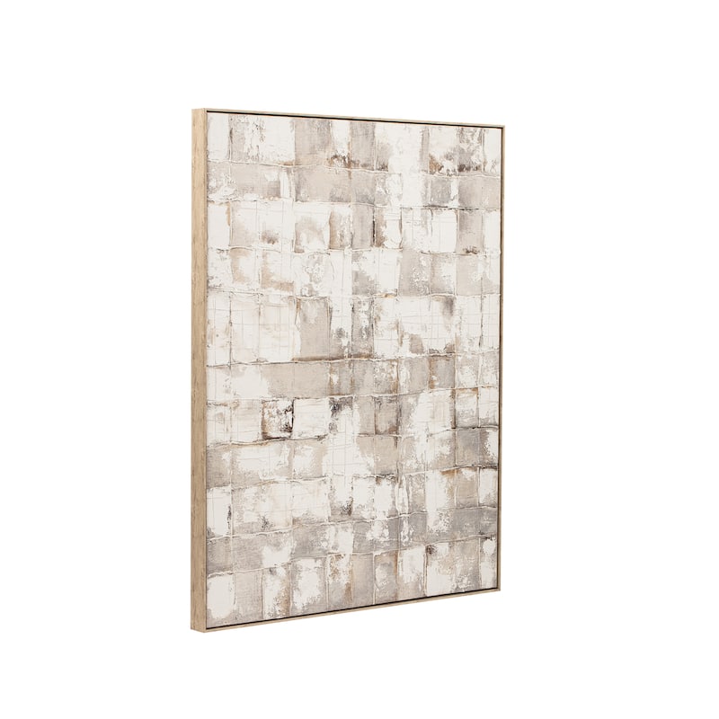 Canvas Wall Art Framed Handpainted Neutral Toned Palette - 2" Multi