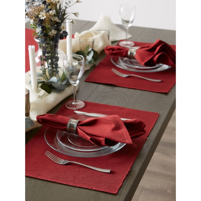 DII Barn Red Ribbed Placemat Set/6