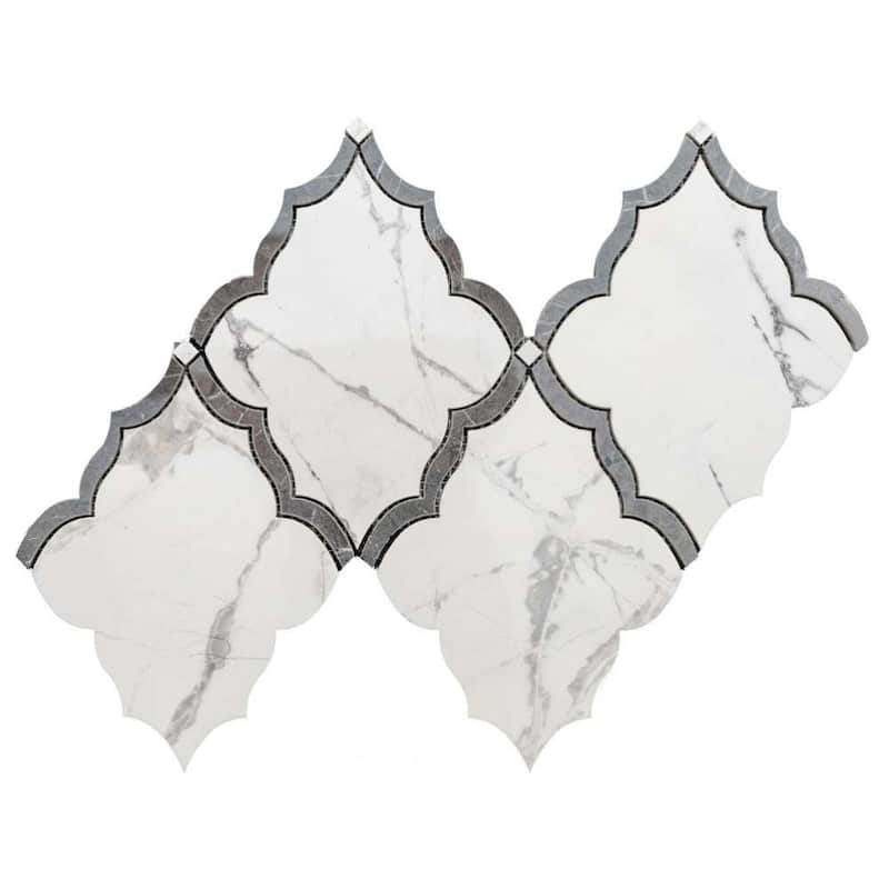 Stately Hudson 9.5x15 Porcelain Arabesque Mosaic Tile - Floor, Wall, Backsplash