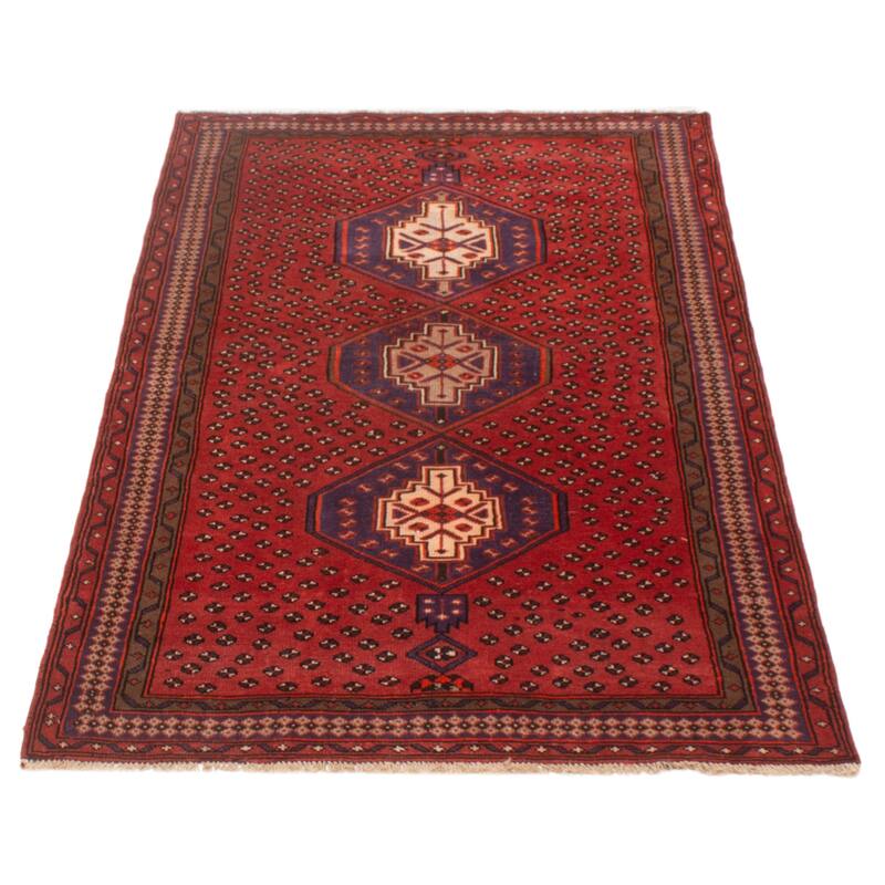 ECARPETGALLERY Hand-knotted Andelz Red Wool Rug - 4'2 x 6'9